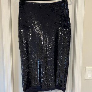 JCrew Collection Sequin Pencil Skirt in Navy